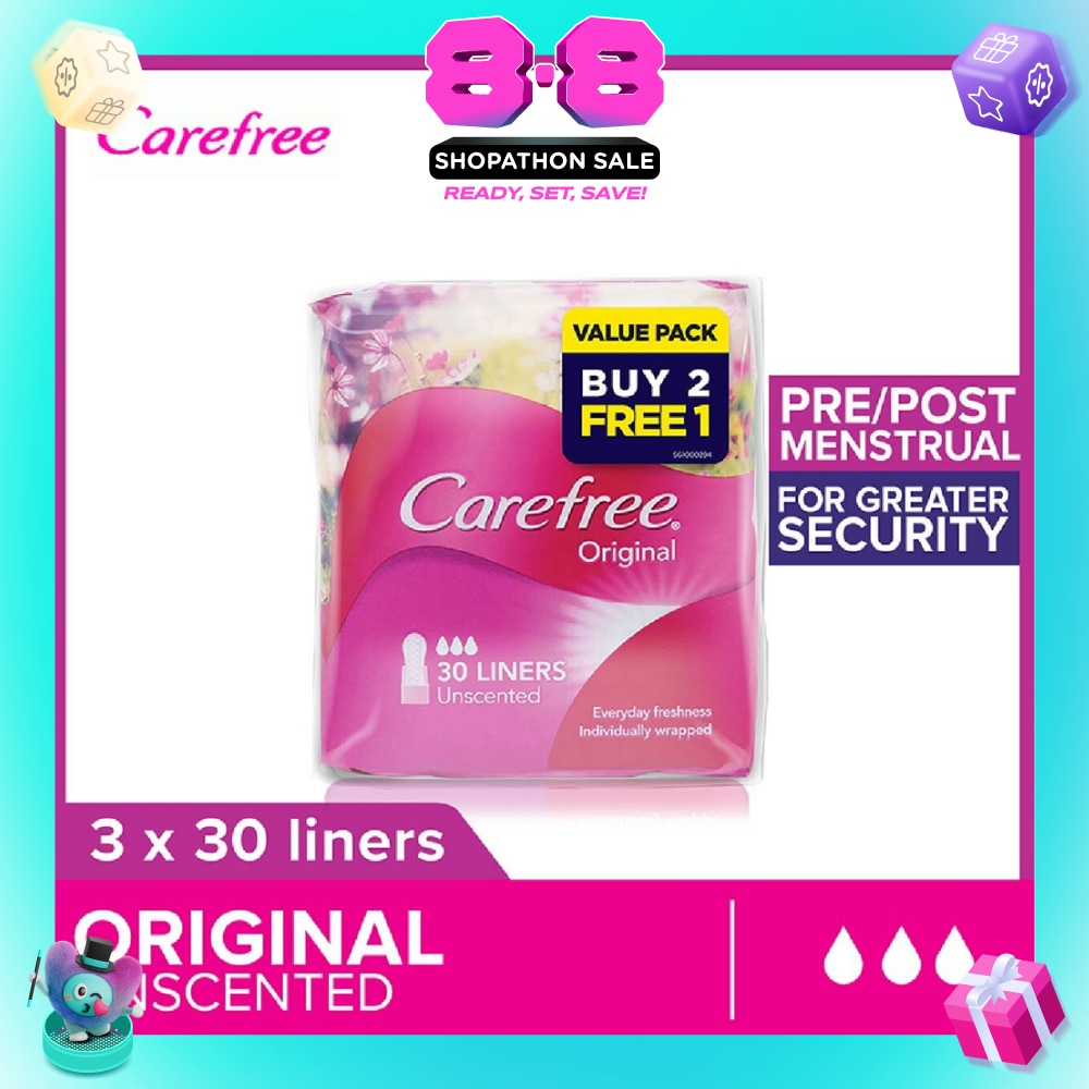 Original Unscented Panty Liners Triple Packset 30s x 3