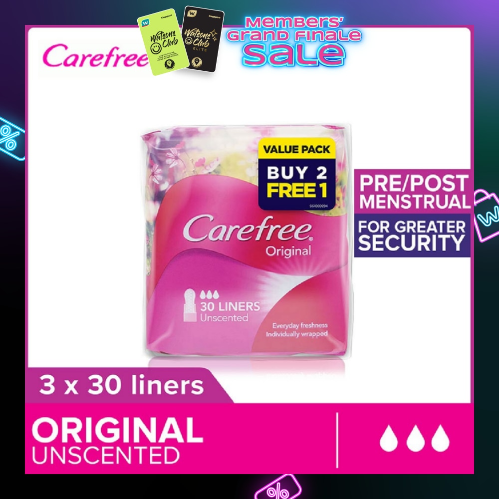 Original Unscented Panty Liners Triple Packset 30s x 3