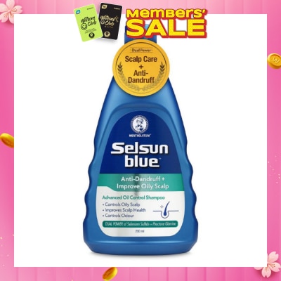 SELSUN Blue Advanced Oil Control Anti-Dandruff & Scalp Care Shampoo 200ml