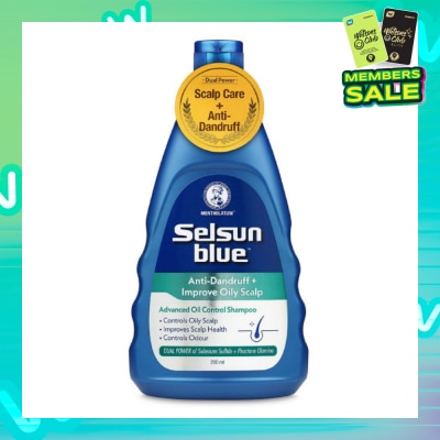 SELSUN Blue Advanced Oil Control Anti-Dandruff & Scalp Care Shampoo 200ml