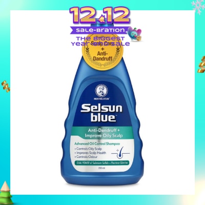 SELSUN Blue Advanced Oil Control Anti-Dandruff & Scalp Care Shampoo 200ml