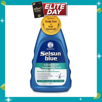 SELSUN Blue Advanced Oil Control Anti Dandruff & Scalp Care Shampoo 200ml image