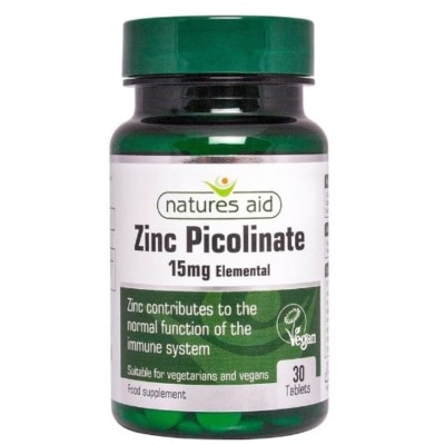 NATURES AID Zinc Picolinate 15mg elemental 30s