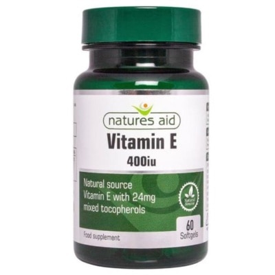 NATURES AID Vitamin E 400iu Softgels Natural Source Vitamin E with 24mg Mixed Tocopherols 60s