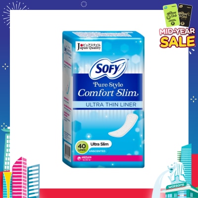SOFY Pantiliner Pure Style Comfort Slim (Unscented) 40s