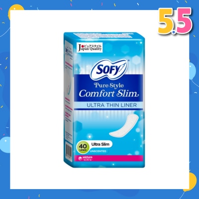SOFY Pantiliner Pure Style Comfort Slim (Unscented) 40s