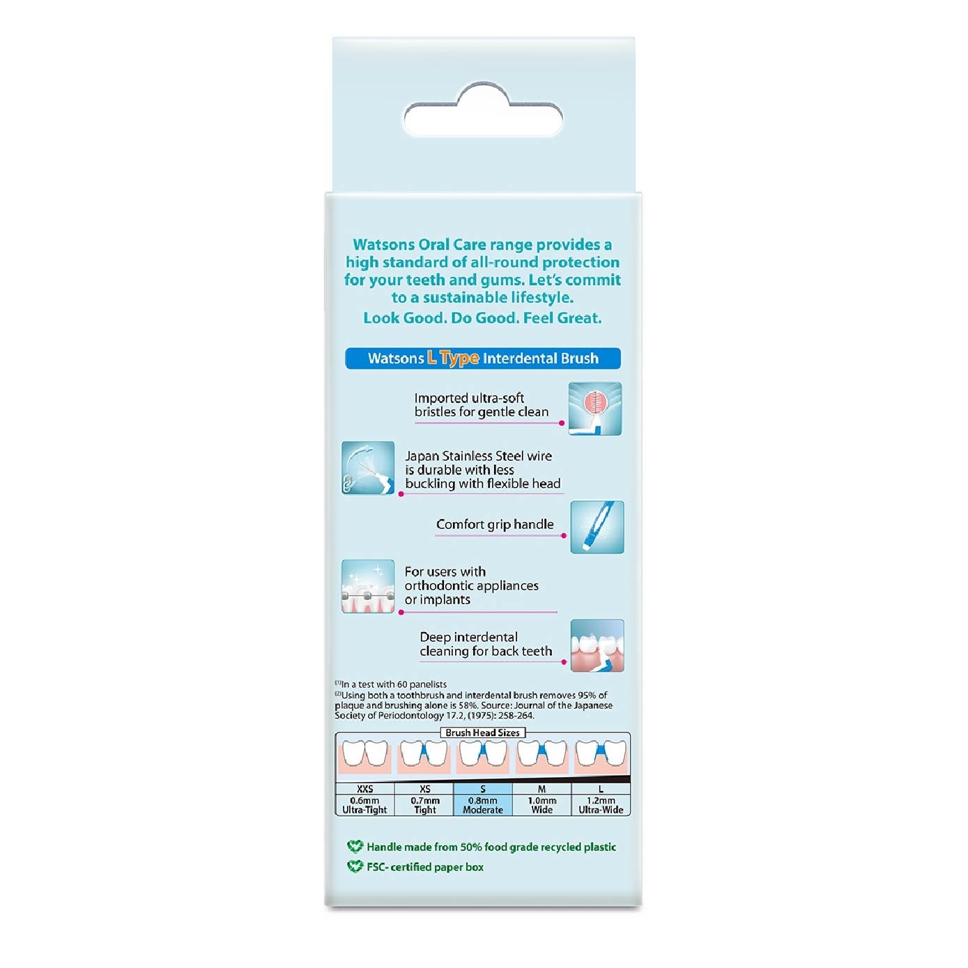 L-Type Interdental Brush, 0.8Mm (For Back And Moderately Spaced Teeth, High Durability, Ultra-Soft & Easy Grip) 10s
