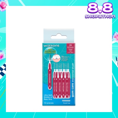 WATSONS I-Type Interdental Brush, 0.7Mm (For Front And Tightly-Spaced Teeth, Ultra-Soft & Easy Grip) 10s
