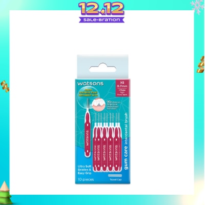 WATSONS I-Type Interdental Brush, 0.7Mm (For Front And Tightly-Spaced Teeth, Ultra-Soft & Easy Grip) 10s