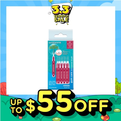 WATSONS I-Type Interdental Brush, 0.7Mm (For Front And Tightly-Spaced Teeth, Ultra-Soft & Easy Grip) 10s