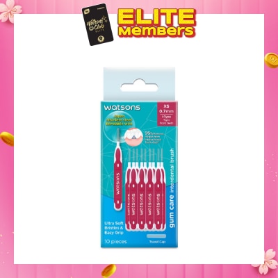 WATSONS I-Type Interdental Brush, 0.7Mm (For Front And Tightly-Spaced Teeth, Ultra-Soft & Easy Grip) 10s