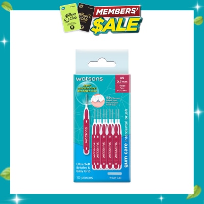 WATSONS I Type Interdental Brush, 0.7Mm (For Front And Tightly Spaced Teeth, Ultra Soft & Easy Grip) 10s image