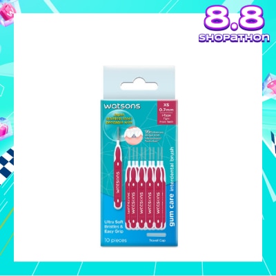 WATSONS I-Type Interdental Brush, 0.7Mm (For Front And Tightly-Spaced Teeth, Ultra-Soft & Easy Grip) 10s