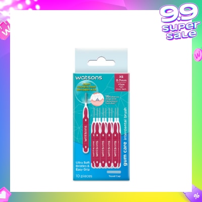 WATSONS I-Type Interdental Brush, 0.7Mm (For Front And Tightly-Spaced Teeth, Ultra-Soft & Easy Grip) 10s