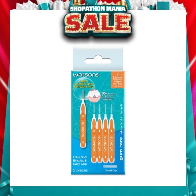 WATSONS - I-Type Interdental Brush, 1.2Mm (For Front And Ultra-Wide Spaced Teeth, Ultra-Soft & Easy Grip) 5s