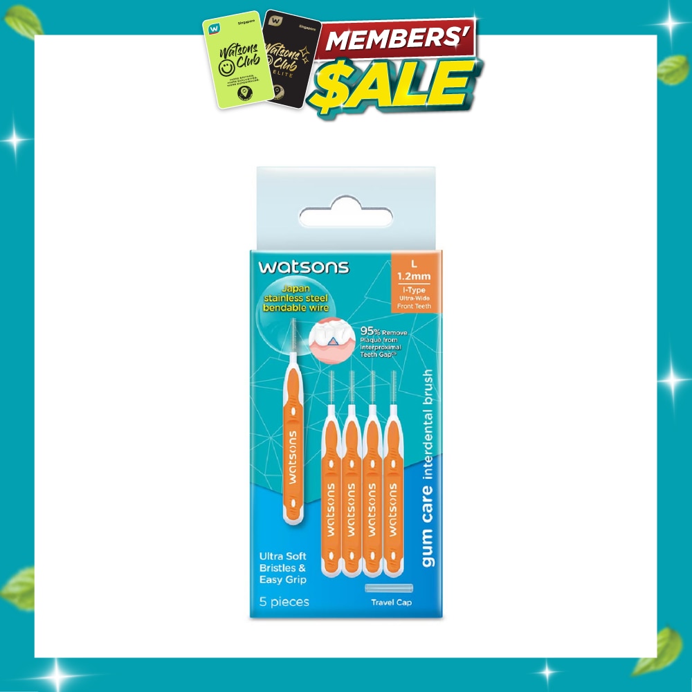 I Type Interdental Brush, 1.2Mm (For Front And Ultra Wide Spaced Teeth, Ultra Soft & Easy Grip) 5s image