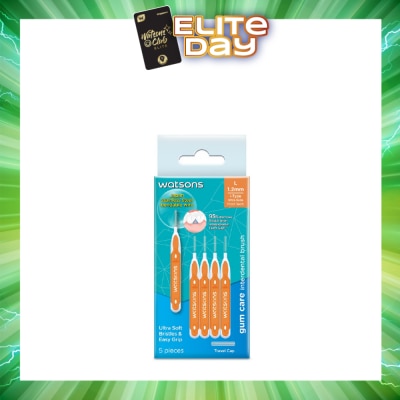 WATSONS - I-Type Interdental Brush, 1.2Mm (For Front And Ultra-Wide Spaced Teeth, Ultra-Soft & Easy Grip) 5s