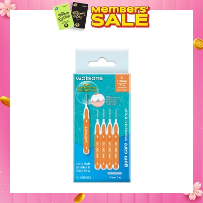 WATSONS I-Type Interdental Brush, 1.2Mm (For Front And Ultra-Wide Spaced Teeth, Ultra-Soft & Easy Grip) 5s