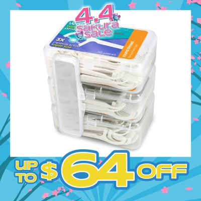 WATSONS - Super Smooth Round Thread Triple Line Floss Picks 50s x 3 Boxes