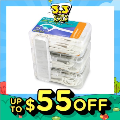 WATSONS Super Smooth Round Thread Triple Line Floss Picks 50s x 3 Boxes