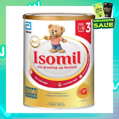 ISOMIL EyeQ Plus Soy Growing Up Formula Stage 3 (For 1 to 10yrs Old) 850g (Expiry: Nov`2025)
