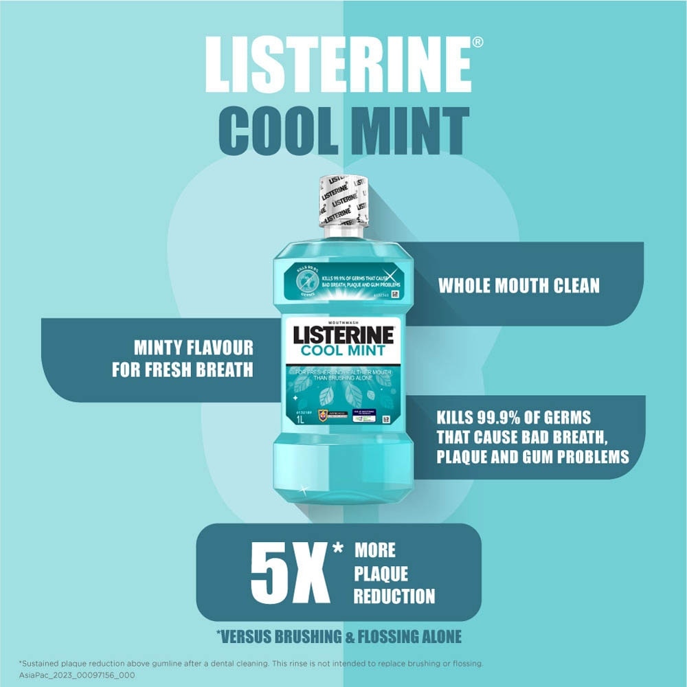 Antiseptic Mouthwash Cool Mint (For Fresher Breath) 1L x 6s (per carton)