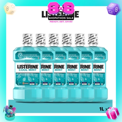 LISTERINE - Listerine Antiseptic Mouthwash Cool Mint  1L x 6s