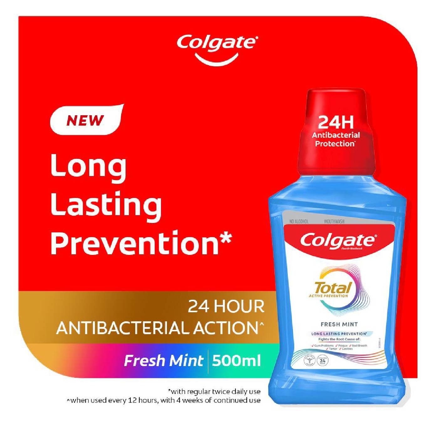 Total Active Prevention Mouthwash Fresh Mint 500ml