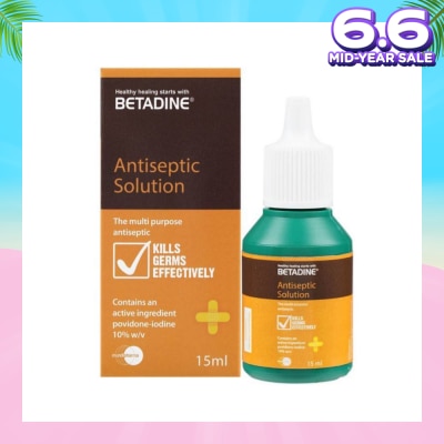 BETADINE® Antiseptic Liquid (For Treatment of Minor Skin Infections & Minor Cuts) 15ml