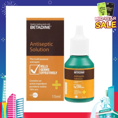 BETADINE® Antiseptic Liquid (For Treatment of Minor Skin Infections & Minor Cuts) 15ml