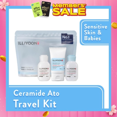 ILLIYOON Ceramide Ato Travel Kit (Lotion 50ml, Cream 30ml & Wash 50ml) 1s
