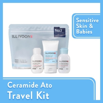 ILLIYOON Ceramide Ato Travel Kit (Lotion 50ml, Cream 30ml & Wash 50ml) 1s