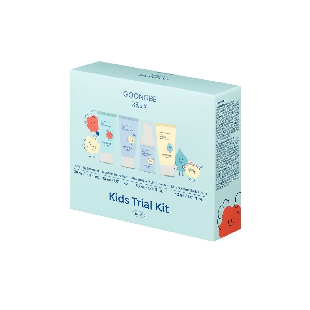 Kids Trial Kit (Silky Shampoo 30ml, Mild Body Wash 30ml, Bubble Facial Cleanser 30ml & Moisture Body Lotion 30ml) 1s
