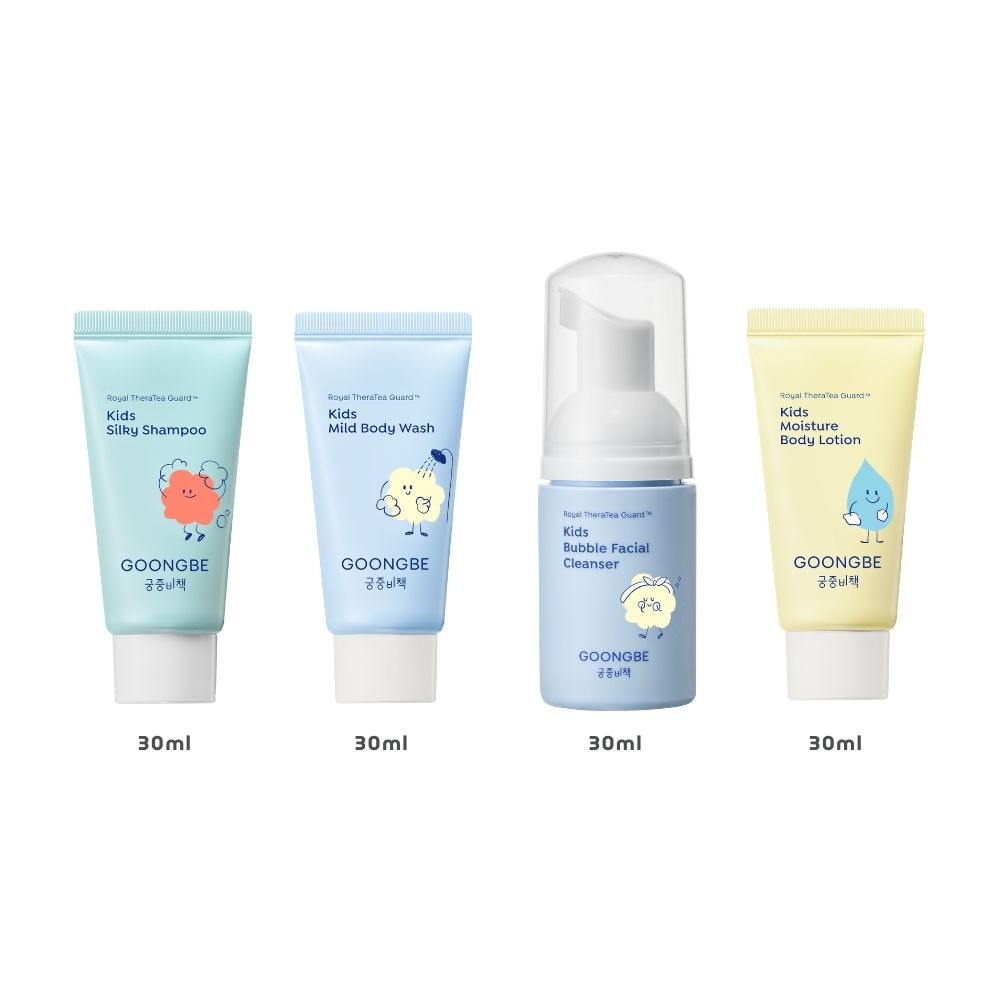 Kids Trial Kit (Silky Shampoo 30ml, Mild Body Wash 30ml, Bubble Facial Cleanser 30ml & Moisture Body Lotion 30ml) 1s