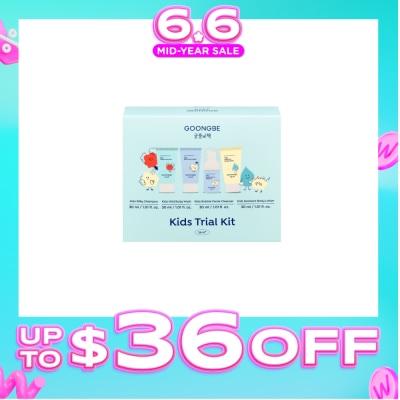 GOONGBE - Kids Trial Kit (Silky Shampoo 30ml, Mild Body Wash 30ml, Bubble Facial Cleanser 30ml & Moisture Body Lotion 30ml) 1s