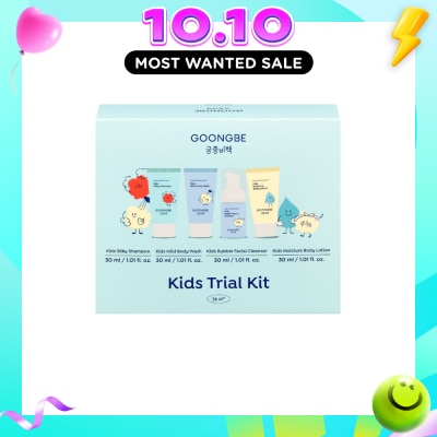 GOONGBE Kids Trial Kit (Silky Shampoo 30ml, Mild Body Wash 30ml, Bubble Facial Cleanser 30ml & Moisture Body Lotion 30ml) 1s image