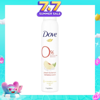 DOVE - 0% Alumunium Salts Deodorant Peach & Lemon Verbena 200ml