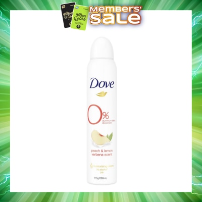 DOVE - 0% Alumunium Salts Deodorant Peach & Lemon Verbena 200ml
