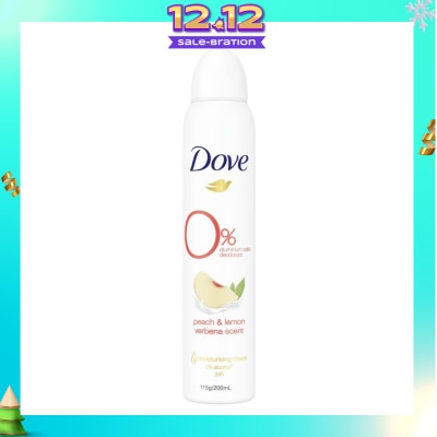 DOVE 0% Alumunium Salts Deodorant Peach & Lemon Verbena 200ml