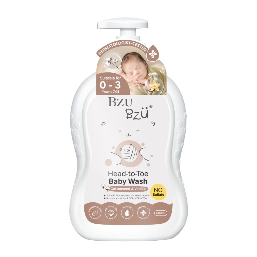 Head-To-Toe Baby Wash Cottonseed & Vanilla 600ml