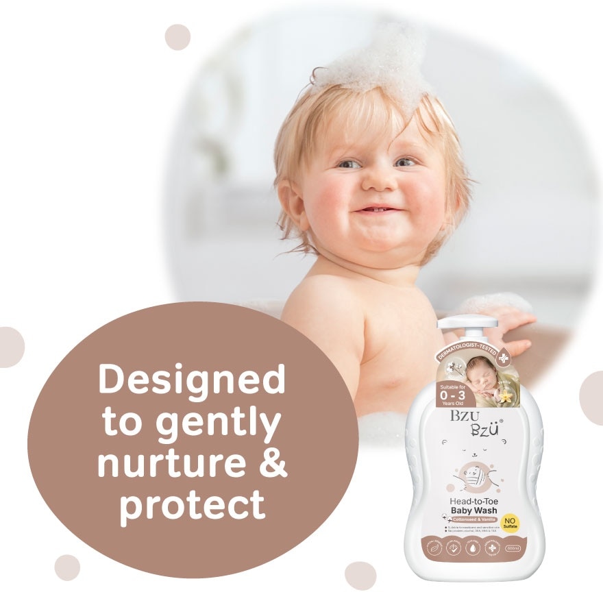 Head-To-Toe Baby Wash Cottonseed & Vanilla 600ml