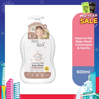 BZU BZU Head-To-Toe Baby Wash Cottonseed & Vanilla 600ml