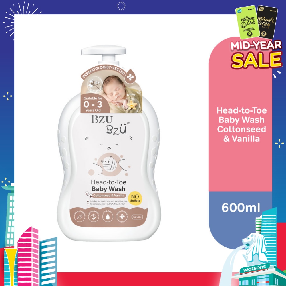 Head-To-Toe Baby Wash Cottonseed & Vanilla 600ml