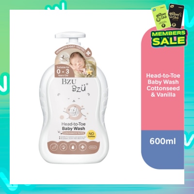 BZU BZU Head-To-Toe Baby Wash Cottonseed & Vanilla 600ml