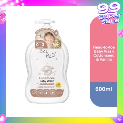 BZU BZU Head-To-Toe Baby Wash Cottonseed & Vanilla 600ml