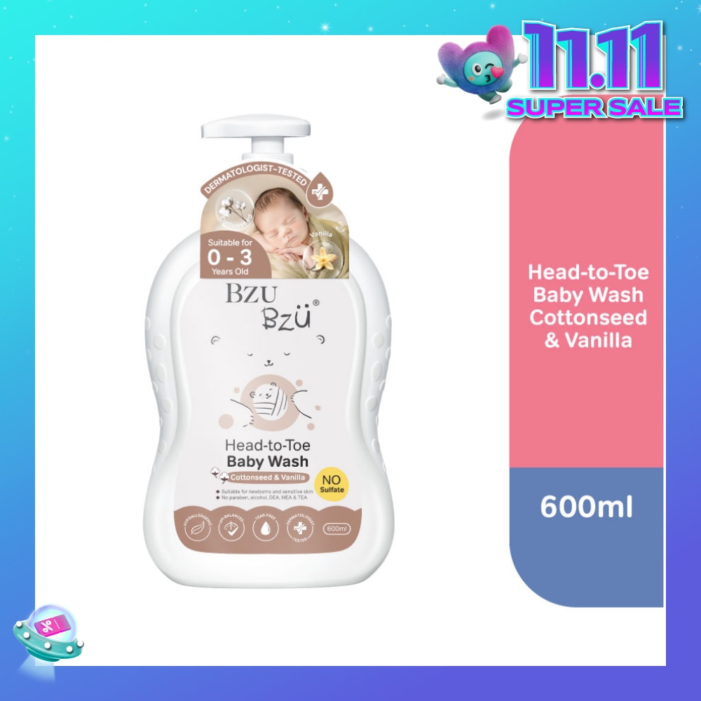 Head-To-Toe Baby Wash Cottonseed & Vanilla 600ml