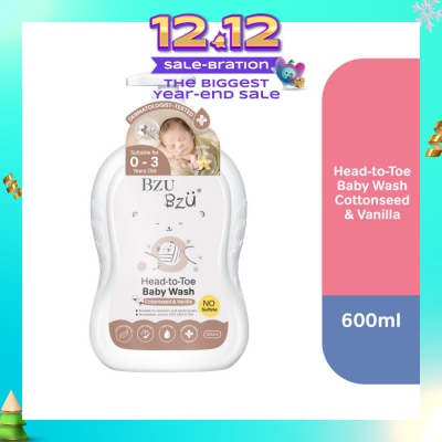BZU BZU Head-To-Toe Baby Wash Cottonseed & Vanilla 600ml