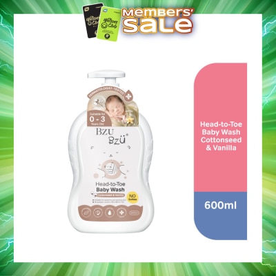 BZU BZU - Head-To-Toe Baby Wash Cottonseed & Vanilla 600ml