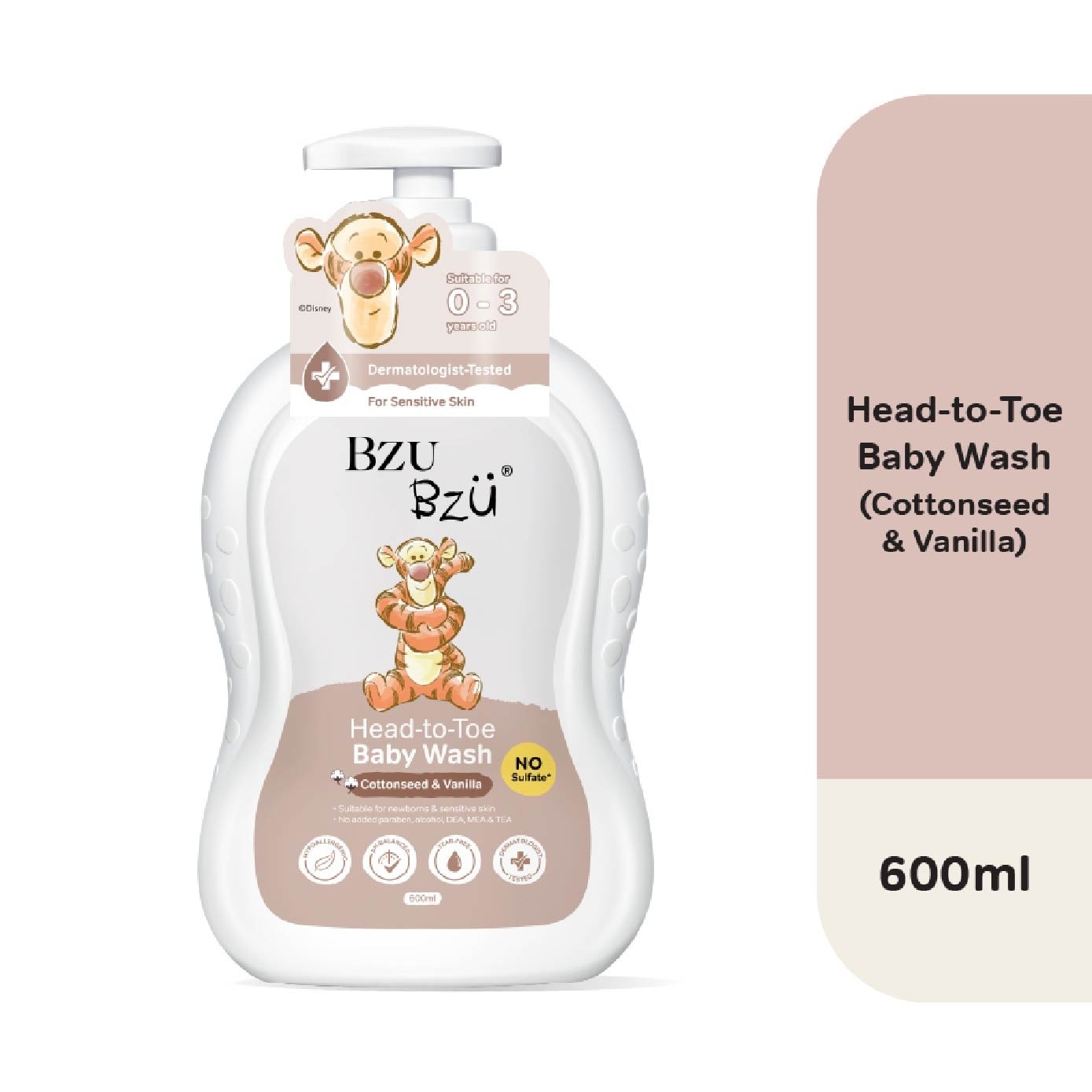 Head-To-Toe Baby Wash Cottonseed & Vanilla 600ml