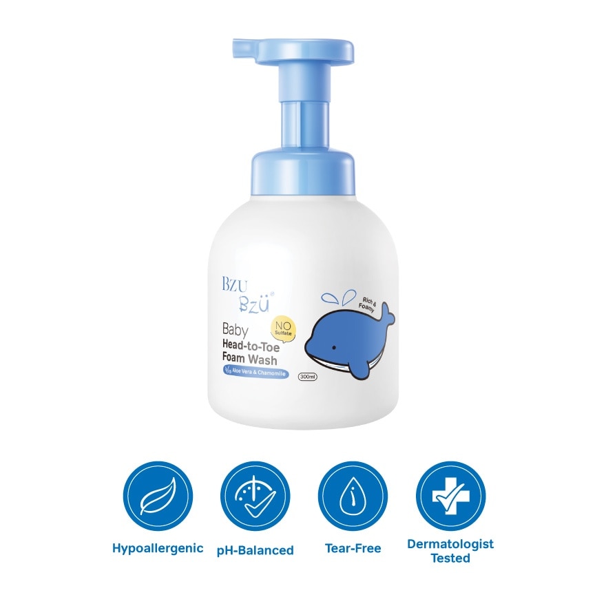 Head-To-Toe Baby Foam Wash Aloe Vera & Chamomile 300ml